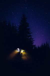 Preview wallpaper tent, camping, night, nature, dark