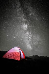 Preview wallpaper tent, camping, night, stars, starry sky