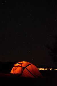 Preview wallpaper tent, camping, night, starry sky, stars