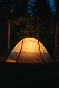 Preview wallpaper tent, camping, night, forest, dark