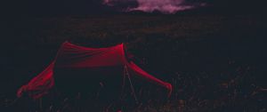 Preview wallpaper tent, camping, sunset, clouds, beautiful