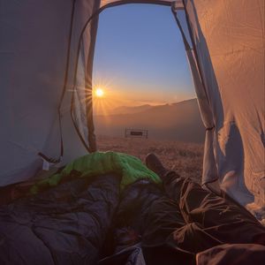 Preview wallpaper tent, legs, camping, tourism, travel, sunlight