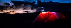 Preview wallpaper tent, night, camping, sky