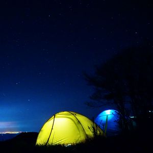 Preview wallpaper tent, night, starry sky