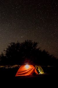 Preview wallpaper tent, night, starry sky