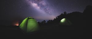 Preview wallpaper tent, night, starry sky, dark