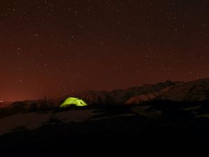 Preview wallpaper tent, night, stars, sky
