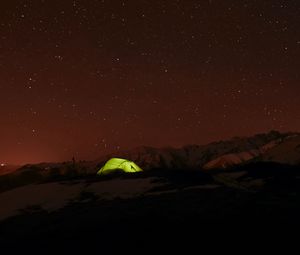 Preview wallpaper tent, night, stars, sky
