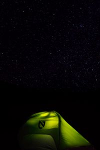 Preview wallpaper tent, starry sky, stars, night, camping