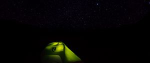 Preview wallpaper tent, starry sky, stars, night, camping