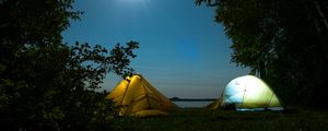 Preview wallpaper tents, camping, trees