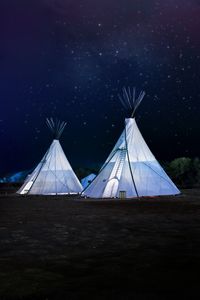 Preview wallpaper tents, night, stars