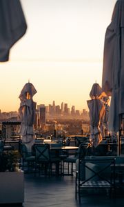 Preview wallpaper terrace, city, view, overview, buildings