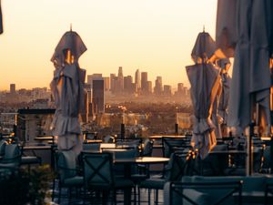 Preview wallpaper terrace, city, view, overview, buildings