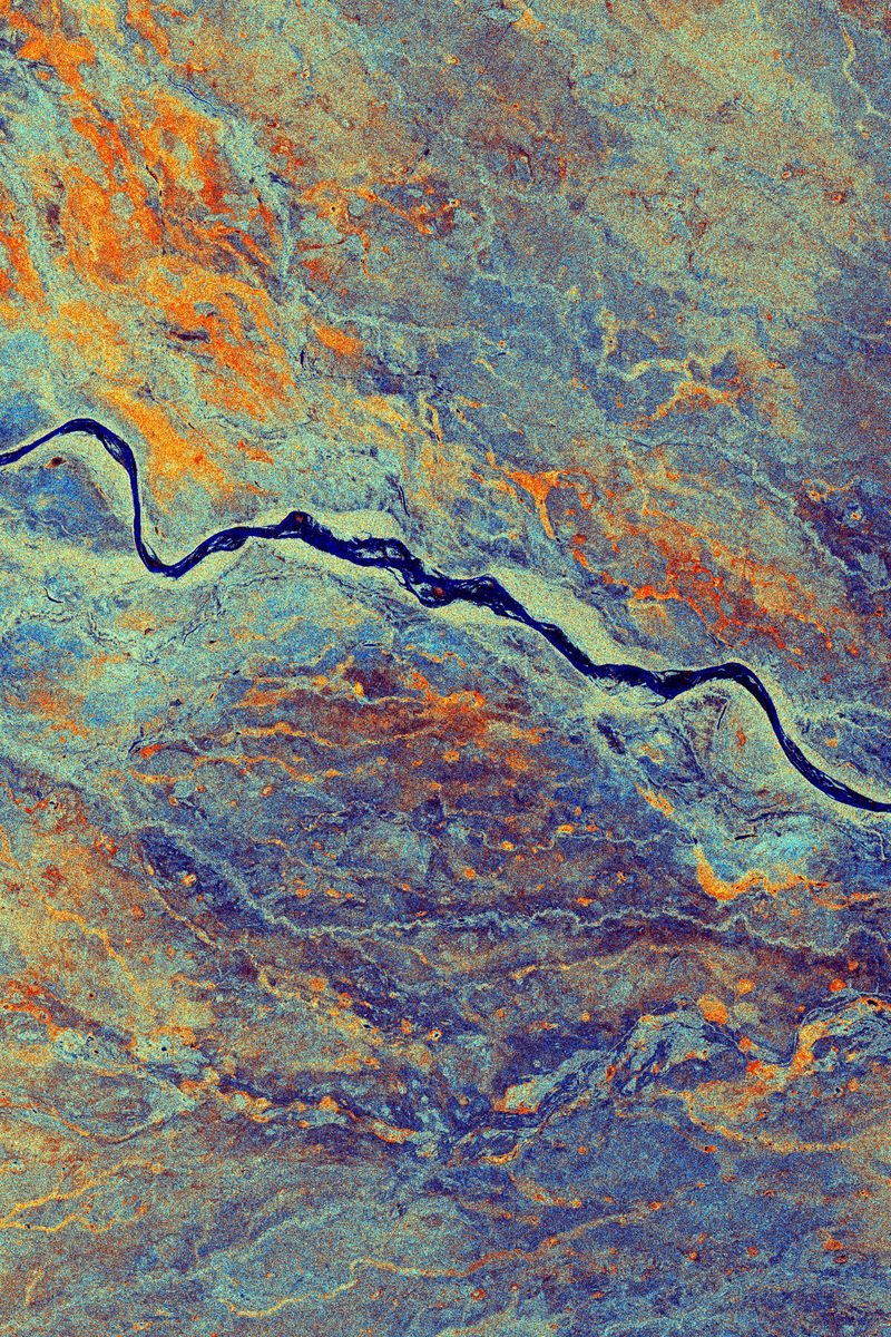 800x1200 Wallpaper terrain, river, surface, satellite, aerial view