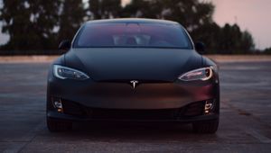 Preview wallpaper tesla, car, black, parking