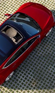 Preview wallpaper tesla, model s, red, car, top view