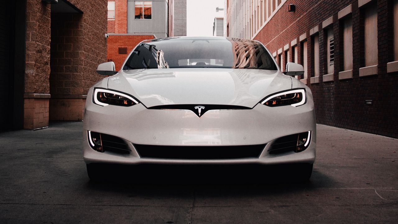 Wallpaper tesla model s, tesla, car, electric car, white, front view