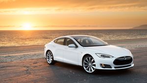 Preview wallpaper tesla, model s, tesla model s, sea