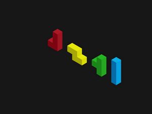 Preview wallpaper tetris, figurines, colorful