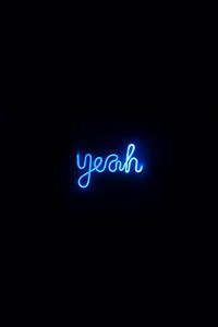Preview wallpaper text, neon, word, glow, blue