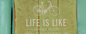 Preview wallpaper text, quote, phrase, words, bike, texture