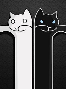 Preview wallpaper texture, cats, black white