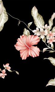 Preview wallpaper texture, flowers, buds, petals, dark
