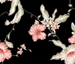 Preview wallpaper texture, flowers, buds, petals, dark