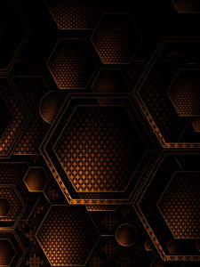 Preview wallpaper texture, geometry, hexagons, brown, dark