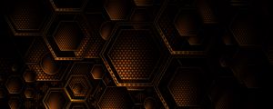 Preview wallpaper texture, geometry, hexagons, brown, dark