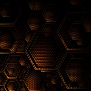 Preview wallpaper texture, geometry, hexagons, brown, dark