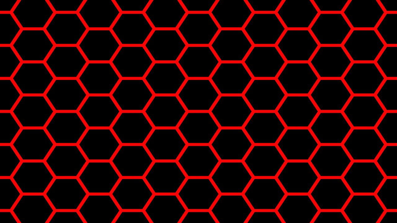 Wallpaper texture, hexagons, net, red, black