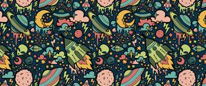 Preview wallpaper texture, patterns, aliens, rockets, space