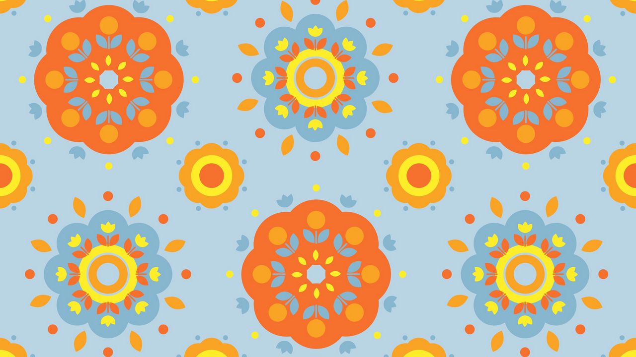 Wallpaper texture, patterns, flowers, circles