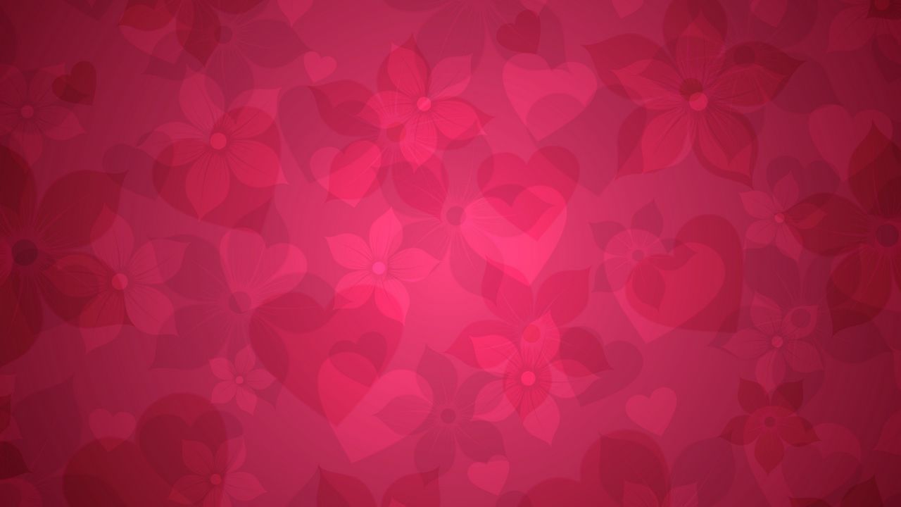 Wallpaper texture, pink, heart, hearts, flowers