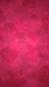 Preview wallpaper texture, pink, heart, hearts, flowers