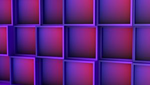 Preview wallpaper texture, squares, purple, 3d, volume