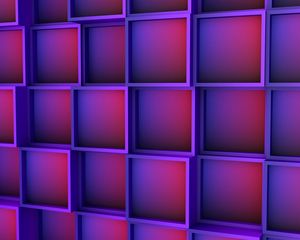 Preview wallpaper texture, squares, purple, 3d, volume