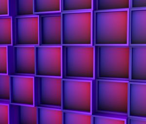 Preview wallpaper texture, squares, purple, 3d, volume
