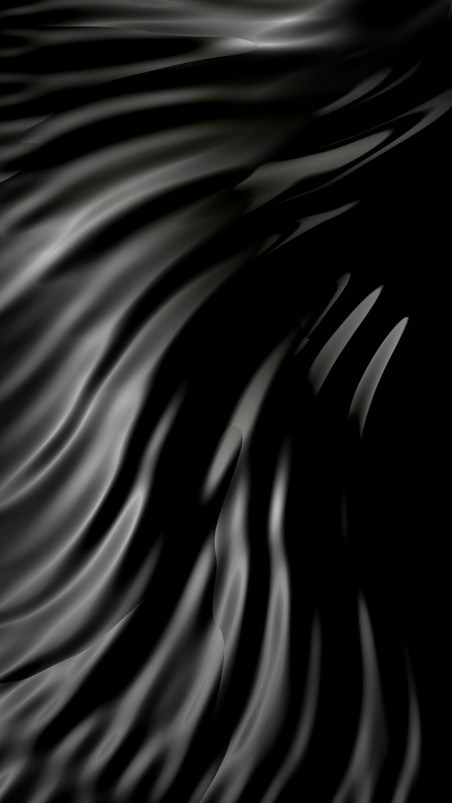 Download wallpaper 1440x2560 texture, wavy, black, dark, 3d qhd samsung  galaxy s6, s7, edge, note, lg g4 hd background