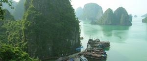 Preview wallpaper thailand, rock, pier, mooring, boats