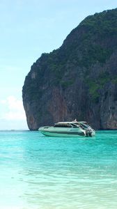 Preview wallpaper thailand, tropics, sea, boats, rocks