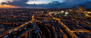 Preview wallpaper the hague, netherlands, night city, top view