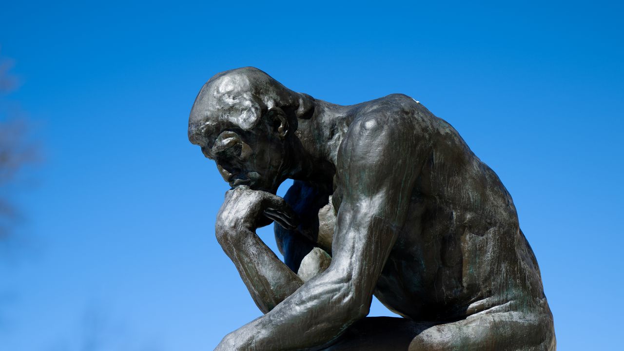 Wallpaper thinker, rodin, sculpture, pose