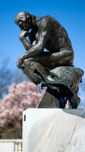 Preview wallpaper thinker, rodin, sculpture, pose