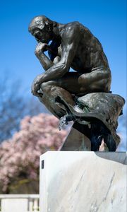 Preview wallpaper thinker, rodin, sculpture, pose