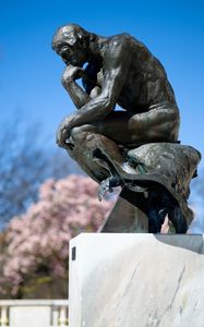 Preview wallpaper thinker, rodin, sculpture, pose