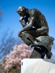 Preview wallpaper thinker, rodin, sculpture, pose