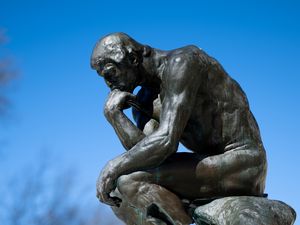 Preview wallpaper thinker, rodin, sculpture, pose